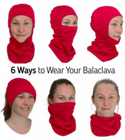 Balaclavas Balaclava Face Mask Ultimate Protection Neck Gaiter Bandana (Standard/Nordic/Arctic) - Nordic- Black+red - CS18K3H...