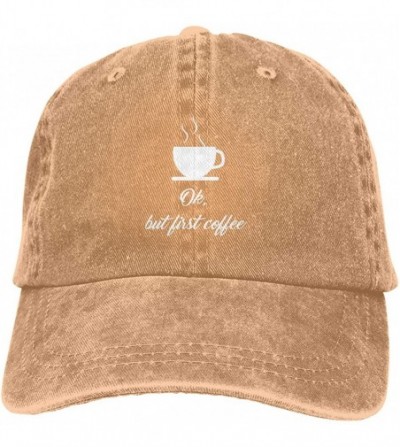Baseball Caps OK BUT First Coffee Baseball Hat Men and Women Summer Sun Hat Travel Sunscreen Cap Fishing Outdoors - Natural35...