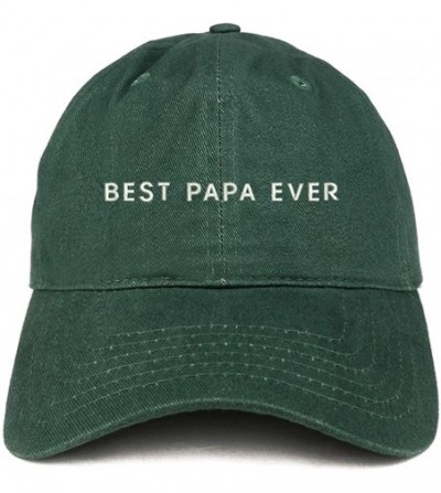 Baseball Caps Best Papa Ever One Line Embroidered Soft Crown 100% Brushed Cotton Cap - Hunter - CD18SQDHQXC