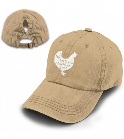 Baseball Caps Life is Better with Chickens Around Vintage Adjustable Ponytail Cowboy Cap Gym Caps for Female Women Gifts - CE...