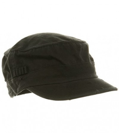 Baseball Caps Washed Cotton Fitted Army Cap-Black W32S33F - C518G024Z78