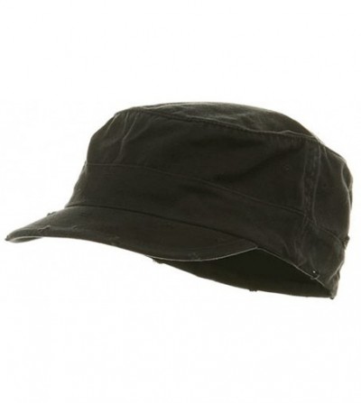 Baseball Caps Washed Cotton Fitted Army Cap-Black W32S33F - C518G024Z78
