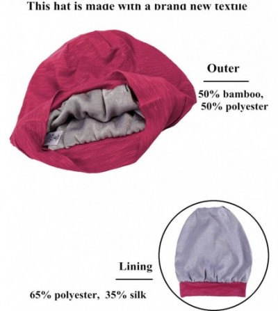 Skullies & Beanies Satin Silk Lined Sleep Cap Beanie Slap Hat - Gifts for Women - Wine Red - CR18LZE2ZGA