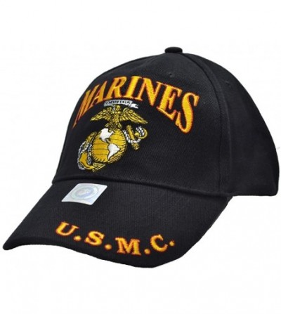 Baseball Caps Eagle Emblems Men's Marines EGA Embroidered Ball Cap - Black - CT11C9X94YB
