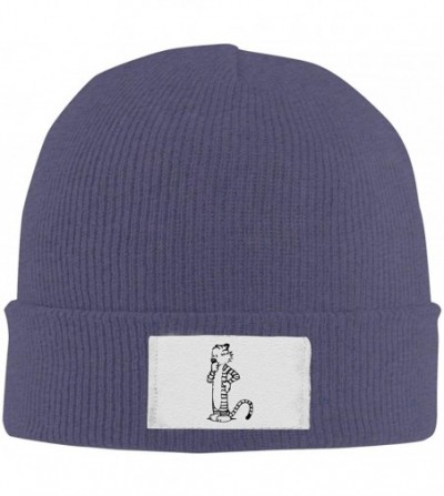 Skullies & Beanies Calvin Hobbes Beanie Cap Hat Ski Hat Cap Snowboard Hat for Men and Women Black - Navy - CA18N95DEUL