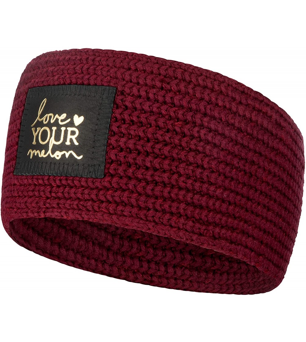 Headbands Knit Headband - Burgundy (Gold Foil) - CF18D6UM80D