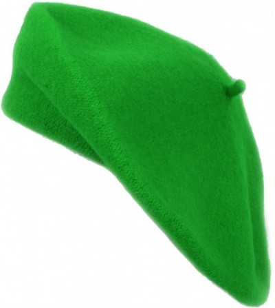 Berets Solid Color French Wool Beret - Green - CK12J4T2H9B