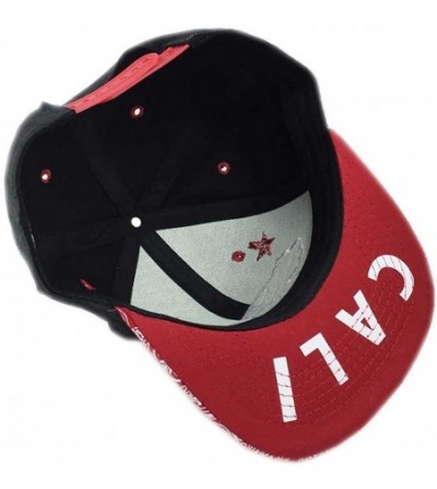 Baseball Caps California Republic Cali Bear Cap Hat Snapback with Paisley Bandana Print - Black Red - CH182G9CR8W