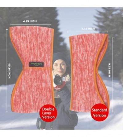 Cold Weather Headbands Ear Warmer 2 Pack Thicken Winter Super Warm Headband Full Cover Muffs - Orange - CK18ZLDD4CX