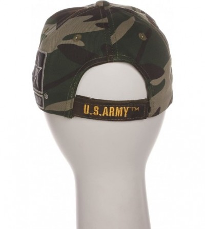 Baseball Caps US Army Official License Structured Front Side Back and Visor Embroidered Hat Cap - Army Camo - CK12GF9CDVP