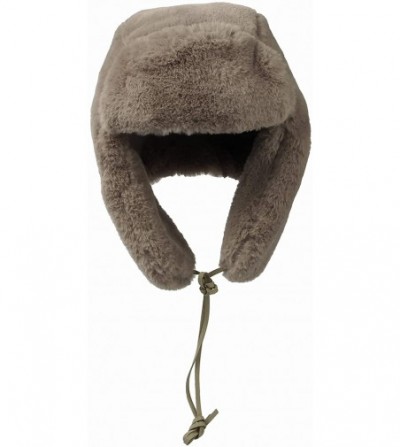 Bomber Hats Winter Faux Fur Snow Trapper Russian Hat Ear Flaps KRT1149 - Beige - CU18MDM880K