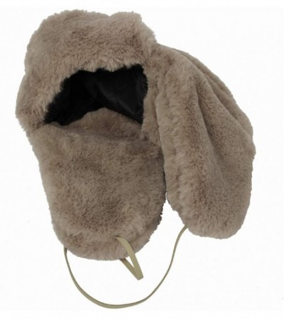 Bomber Hats Winter Faux Fur Snow Trapper Russian Hat Ear Flaps KRT1149 - Beige - CU18MDM880K