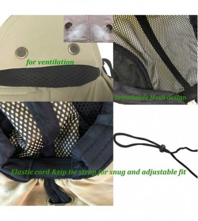 Sun Hats Men Women Boonie Bucket Hat with Neck Flap Wide Brim UV Protection Sun Hat Cap Packable Adjustable - CZ18RDRR9SZ
