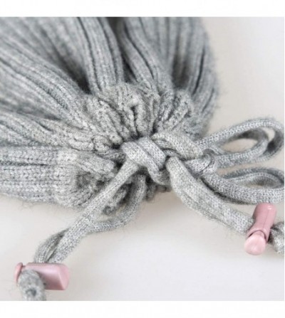 Skullies & Beanies Womens Winter Warm Cable Knitted Beanie Hat Fleece Lined Knit Skullies Cap - Grey - CB18YSDSCUQ