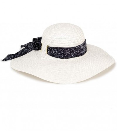 Sun Hats Sun Hat - Black & White Floral White - C318OEHXYIM