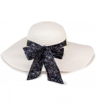 Sun Hats Sun Hat - Black & White Floral White - C318OEHXYIM