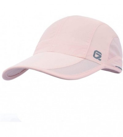 Baseball Caps Quick Dry Sports Hat Lightweight Breathable Unstructured Soft Run Cap Unisex - Pink - CI12HEQQAMP