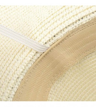 Sun Hats Womens Big Bowknot Straw Hat Foldable Roll up Sun Hat Beach Cap UPF 50+ Protection Sun Hats 041 - Beige-c - CR18T2UKAAX
