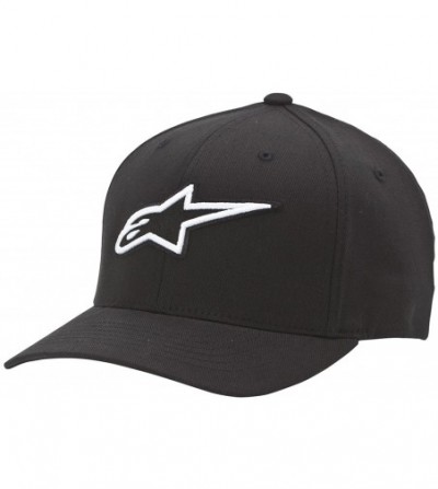 Baseball Caps Men's Curved Bill Structured Crown Flex Back 3D Embroidered Logo Flexfit Hat - Corporate Black - CJ11Q1YRR39