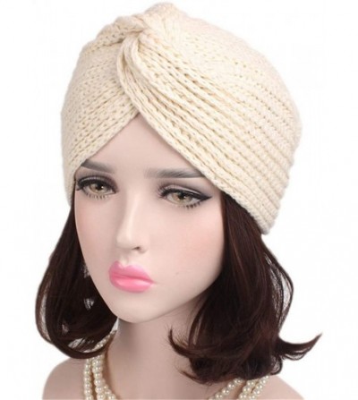 Skullies & Beanies Vintage Fashion Winter Soft Knit Arab Hair - Beige - CX18XNWSKOW