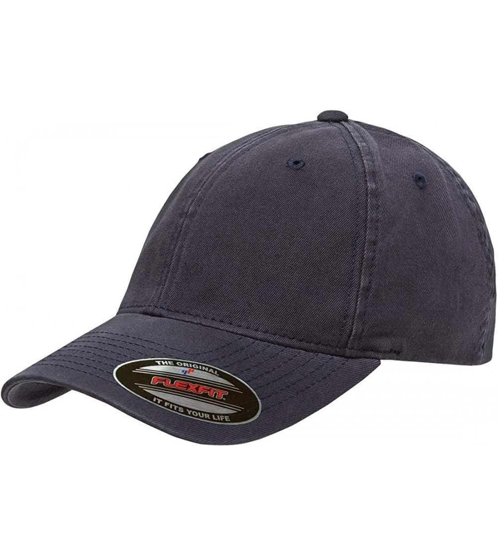 Baseball Caps Flexfit Garment Washed Cotton Dad Hat - Low Profile- Stretch Flex Fit Ballcap w/Hat Liner - Navy - C718EXGLRHO