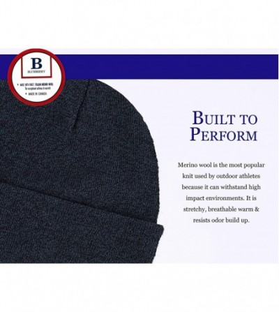 Skullies & Beanies Merino Wool Beanie Hat -Soft Winter and Activewear Watch Cap - Navy Marl - C218X5SZE8T