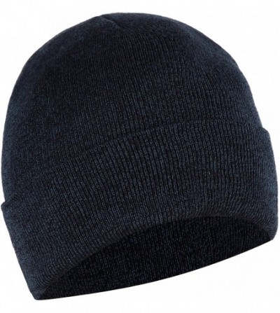 Skullies & Beanies Merino Wool Beanie Hat -Soft Winter and Activewear Watch Cap - Navy Marl - C218X5SZE8T