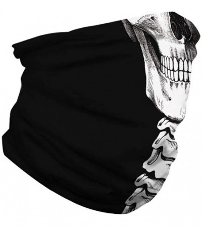 Balaclavas Men Women Face Bandana Dust Mask Balaclava Neck Gaiter Wrap Cool Printed (Multi-Function) - Z- Skeleton Skull - CQ...