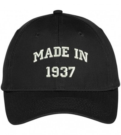 Baseball Caps Made in 1937-81st Birthday Embroidered High Profile Adjustable Baseball Cap - Black - CB12O378UP0