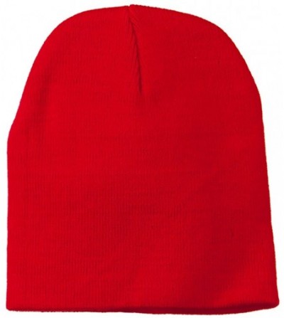 Skullies & Beanies 8 Inch Knitted Short Beanie - Red W17S27F - CH110PMYFHJ