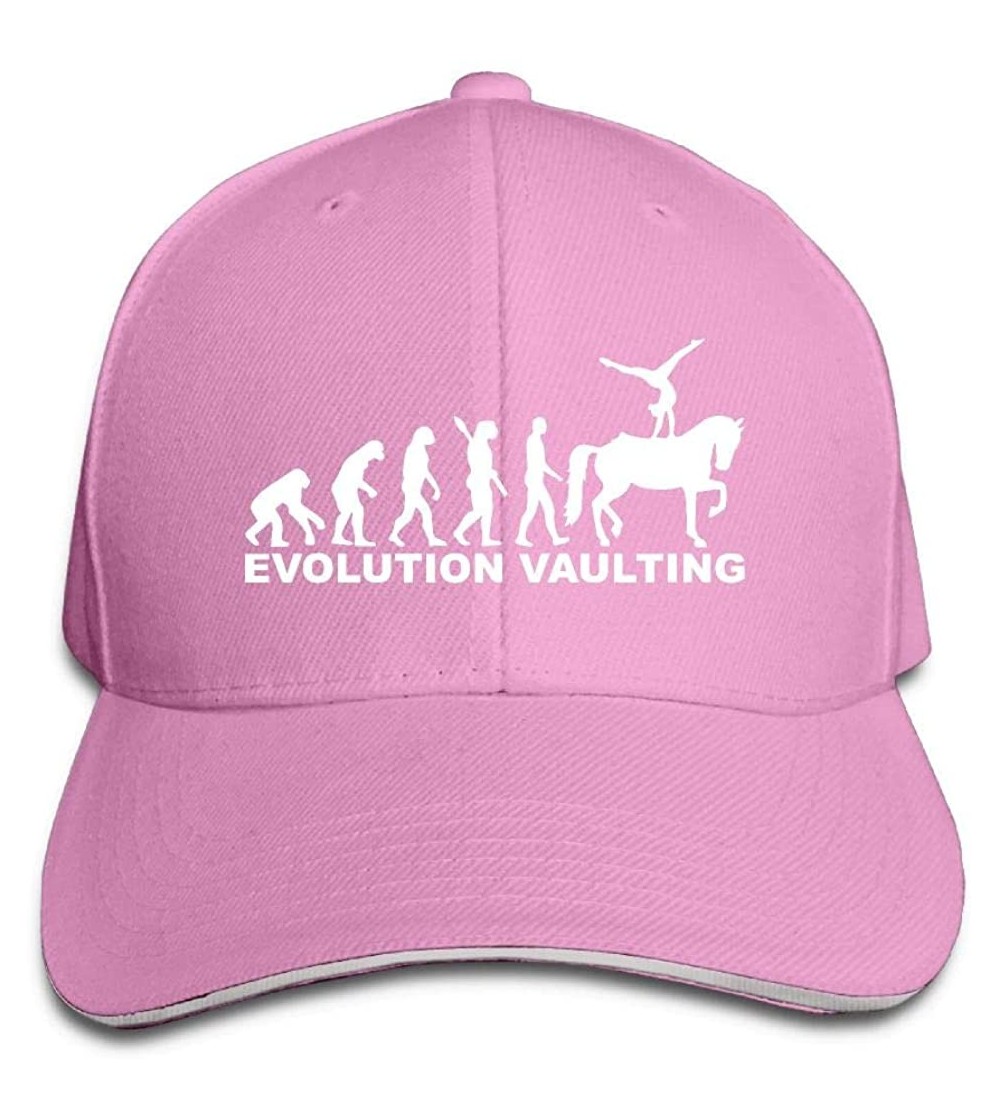 Baseball Caps Unisex Horse Vaulting Evolution Adjustable Sandwich Peaked Cap Sports Cap - Pink - C518K68C87H