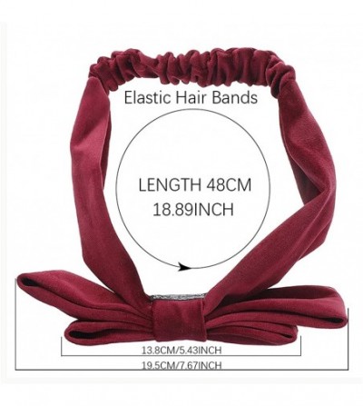 Headbands Velvet Knot Headbands Women Noble Bowknot Hair Band Turban Headband On Head for Women Bandana Bandage - Pink - CB18...