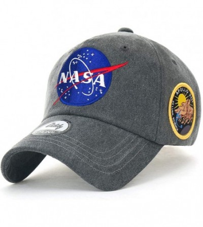 Baseball Caps NASA Meatball Logo Embroidery Baseball Cap Apollo 13 Patch Trucker Hat - Dark Grey - CH18CC9O9US