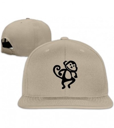 Skullies & Beanies Design Your Own Unisex Snapback Adjustable Truck Cap Sports Travel Hat Natural- Monkey Baseball Flat Hat -...