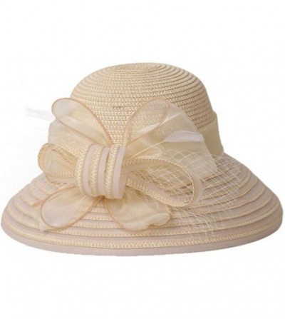 Sun Hats Womens Elegant Spring Summer Seaside Brim Sun Hat - 2-beige - CS18OWNSMKY