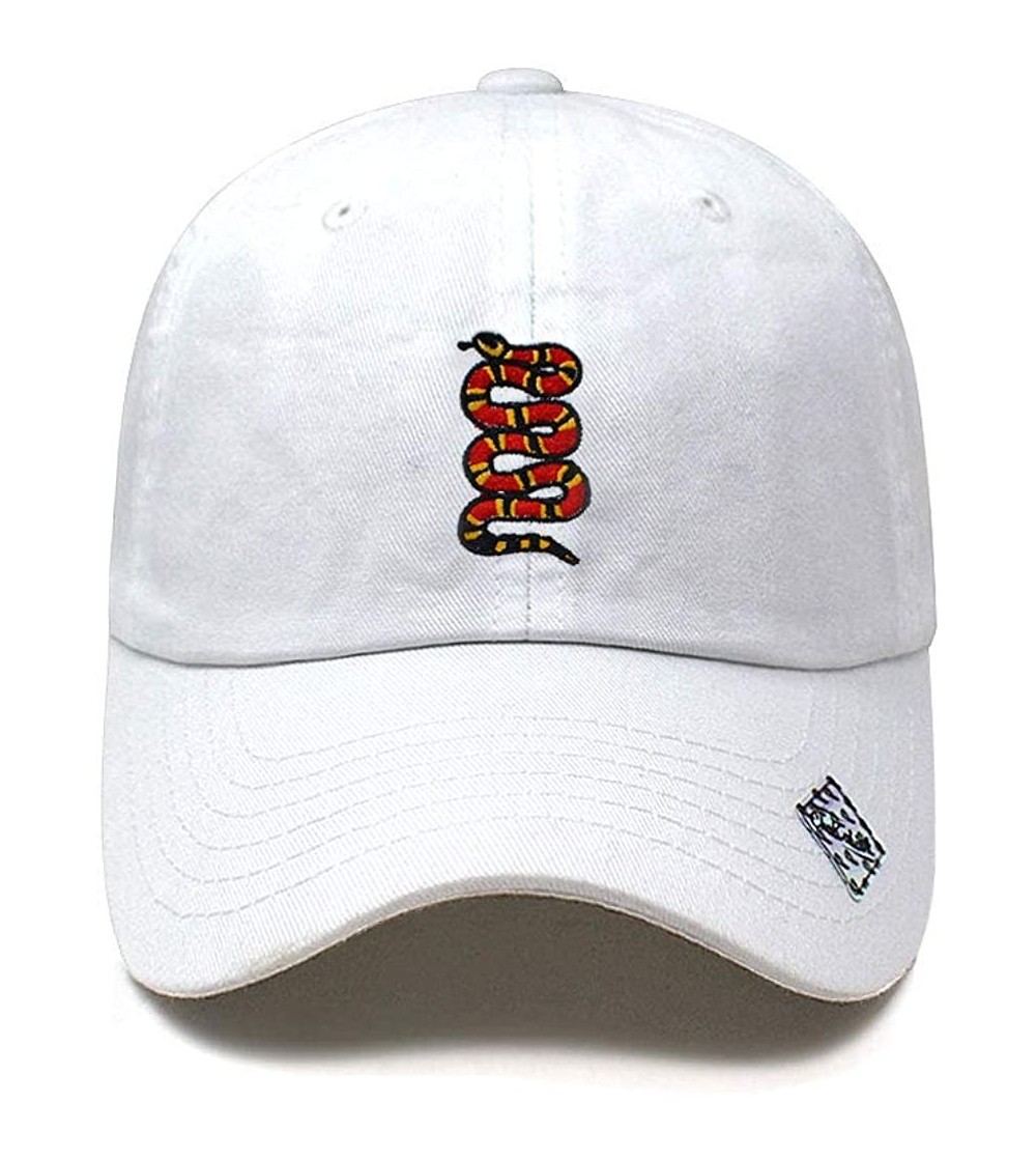 Baseball Caps King Snake Dad Hat Cotton Baseball Cap Polo Style Low Profile - White - C41803I086S