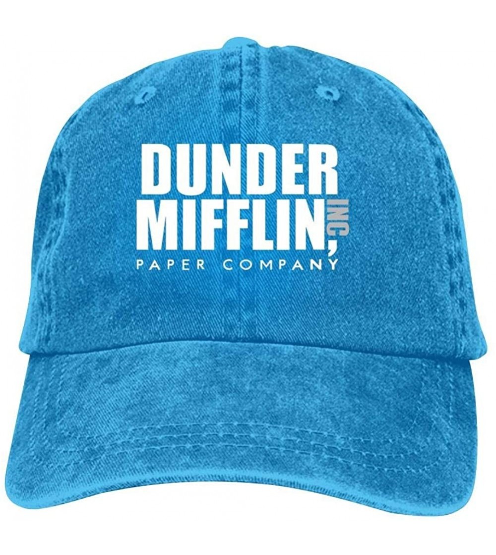 Baseball Caps Dunder Mifflin Inc. Men & Women Adjustable Unisex Snapback Jeans Trucker Hat Cap - Blue - C918GDL5NK7