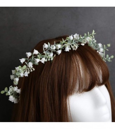 Headbands Bridal Green Leaf Crown Bohemian Headpiece Floral Headband Photo Prop (style C white) - style C white - CD18RW0DTK2