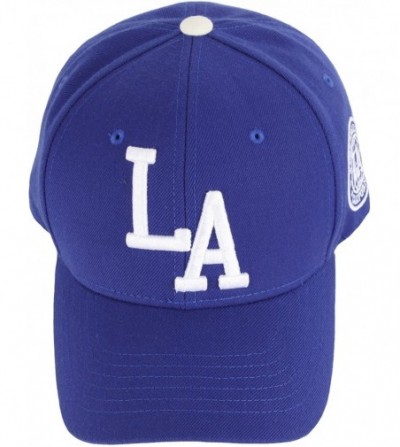 Baseball Caps New LA Embroidery Los Angeles Patch Major Ball Cap Baseball Hat Truckers - Blue - CS1827KO3Q4