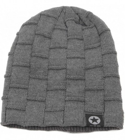 Skullies & Beanies Fleece Slouchy Beanie Hat Men Winter Knit Lined Caps Women Warm Thick Skullies - 1 Pack Coffee - CW18I02N359
