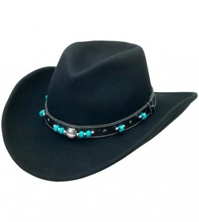 Cowboy Hats Women's Crushable Wool Bendable Brim Hat - Cristie - Black - CY121VGOLX5