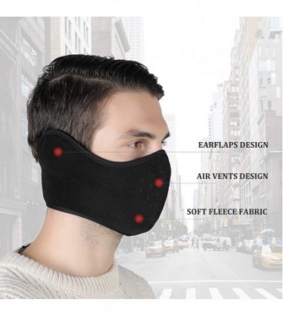Balaclavas Earflap Half Face Cover Cycling Outdoor Activity Black 2 Pack - CP12NBYF1PI