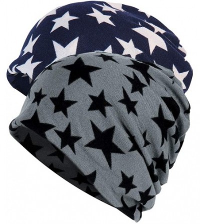 Skullies & Beanies Women's Sleep Soft Headwear Cotton Lace Beanie Hat Hair Covers Night Sleep Cap - Color Mix53&54 - CS198E6OTTS