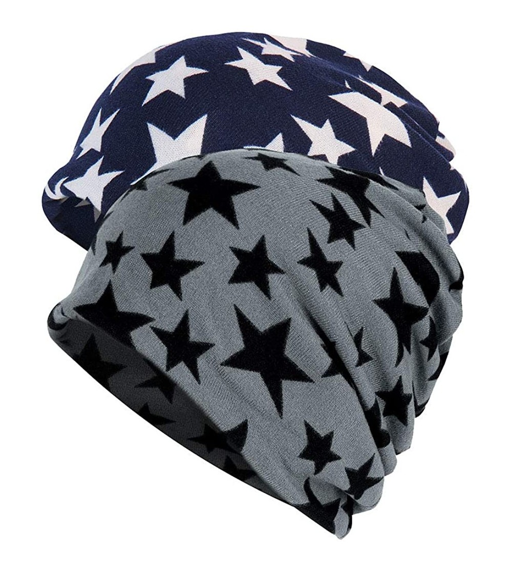 Skullies & Beanies Women's Sleep Soft Headwear Cotton Lace Beanie Hat Hair Covers Night Sleep Cap - Color Mix53&54 - CS198E6OTTS