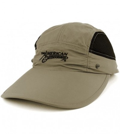 Baseball Caps American Moisture Wicking Outdoorsman UPF 50+ Taslon UV Cap with Removable Neck Flap - Brown - CJ17YIHLEZX