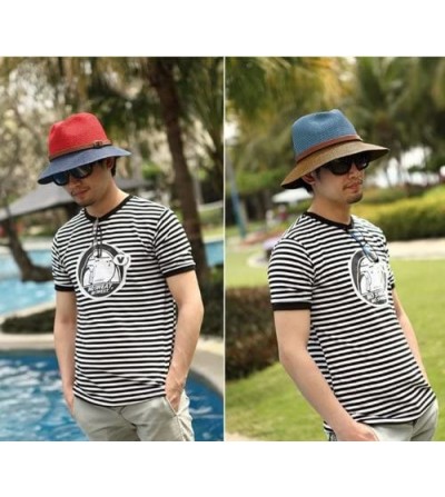 Sun Hats Mens Women Beach Sun Cap Hat Visor Photography Prop Outfit 8 Design - Hae5-coffee+blue - C111KEZVGV5