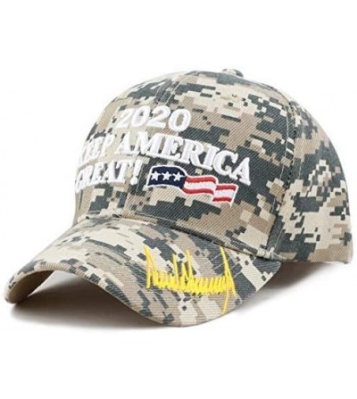 Skullies & Beanies Trump 2020 Keep America Great 3D Embroidery American Flag Baseball Cap - 019 Digital Camo - C818WO7554C