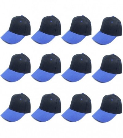 Baseball Caps Plain Blank Baseball Caps Adjustable Back Strap Wholesale LOT 12 PC'S - Navy Royal - CC1862L7TOE