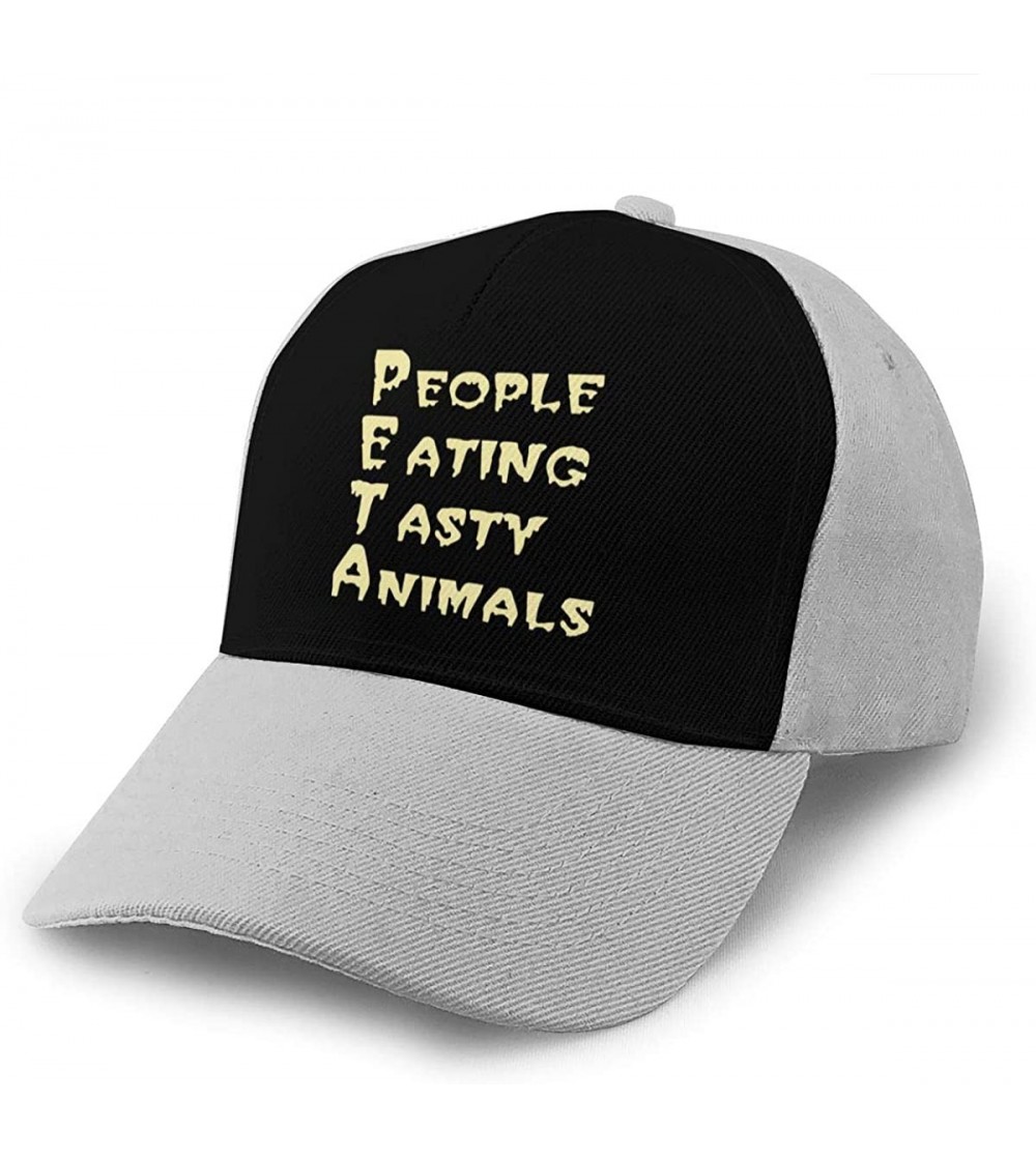 Baseball Caps PETA - People Eating Tasty Animals Men Retro Adjustable Cap for Hat Cowboy Hat - Gray - CT18Y6IC7MZ