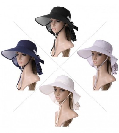 Sun Hats Womens Packable SPU 50 Summer Sun Bucket Ponytail Hat Outdoor Beach Hiking Chin Strap Floppy Safari 55-59CM - CB18SR...
